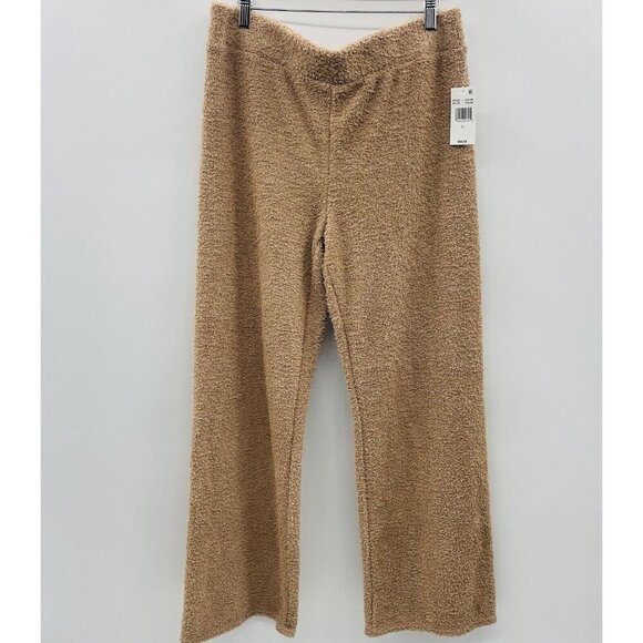 Steve Madden Womens Size Large Pull On Wide-Leg Chenille Sleep Pants in Tan $64 - Picture 2 of 9